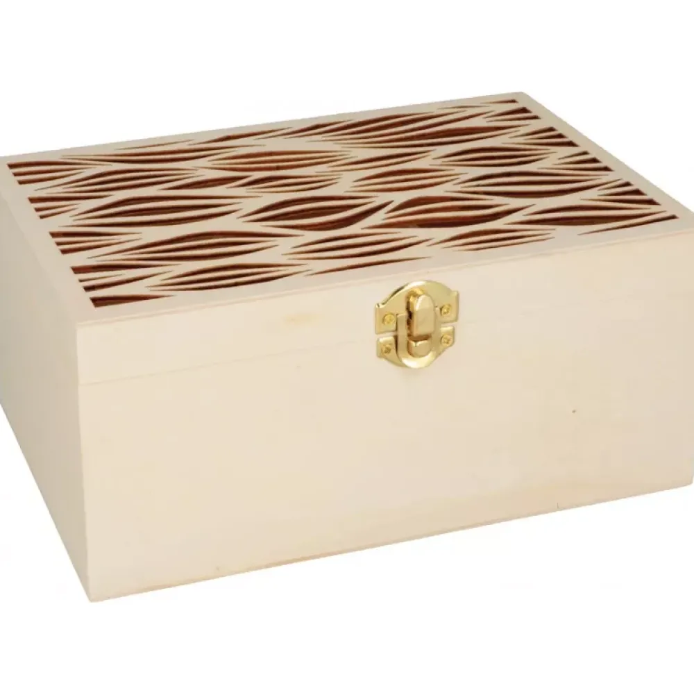 Caja de madera para té Ondas Boho Organización