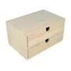 Clearance Caja de madera rectangular de dos cajones 24x16x13,3cm Organización|Maderas