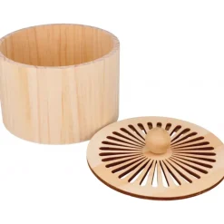 Outlet Caja de madera redonda pequeña Boho Organización