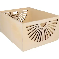 Sale Caja de madera sin tapa Boho Organización