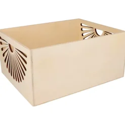 Sale Caja de madera sin tapa Boho Organización