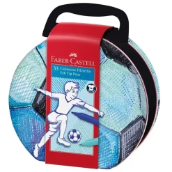 New Caja de Metal 30 Rotuladores Maletín Fútbol Connector Niños Niños Y Regalos