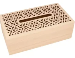 New Caja de Pañuelos de Madera Flores Maderas