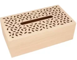Caja de Pañuelos de Madera Plumas Maderas