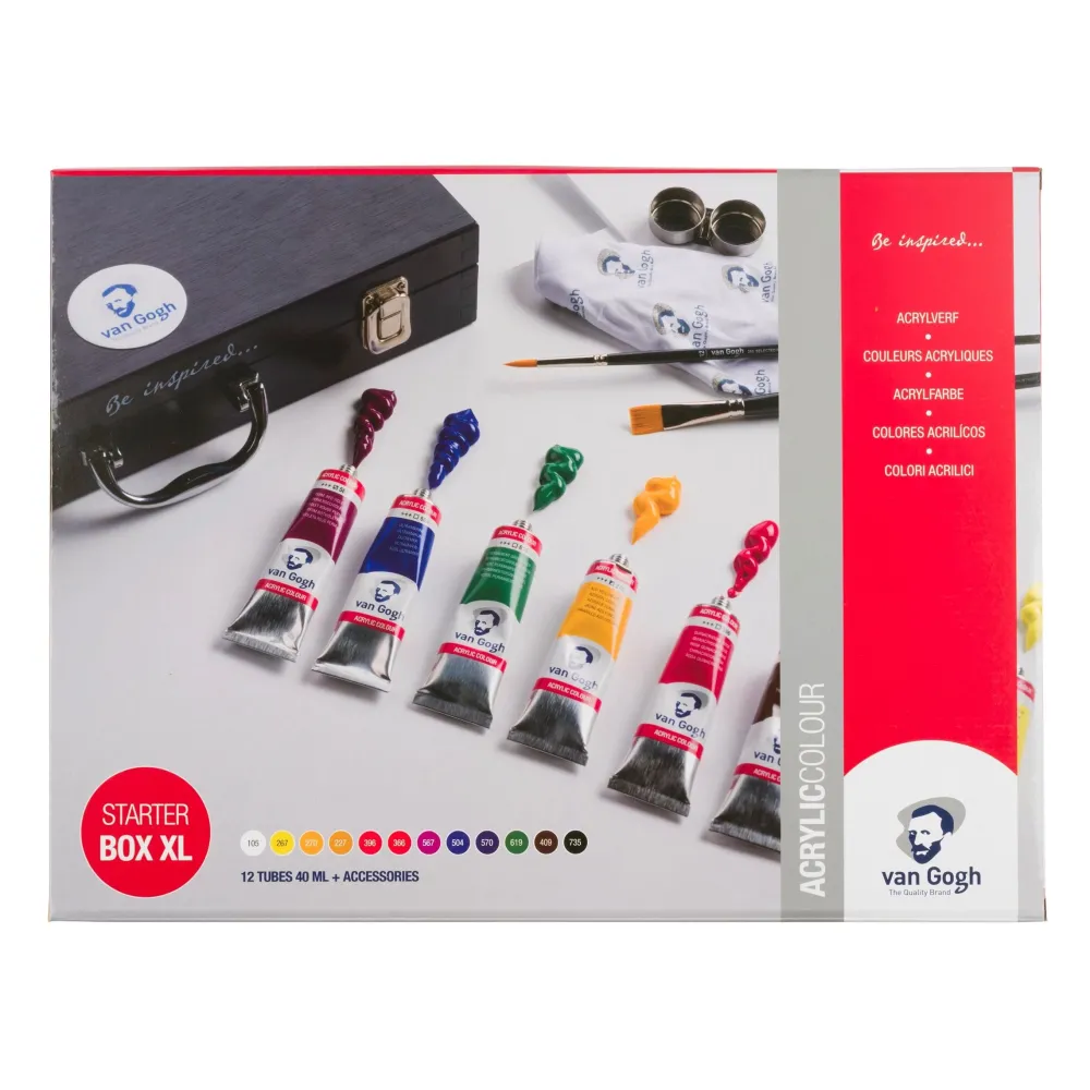 Clearance Caja Maletín acrílicos y accesorios Starter Box XL Pinturas Acrílicas
