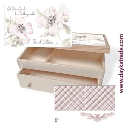 Hot Caja Maquillaje Flores + Tela Prediseñada Dayka Organización