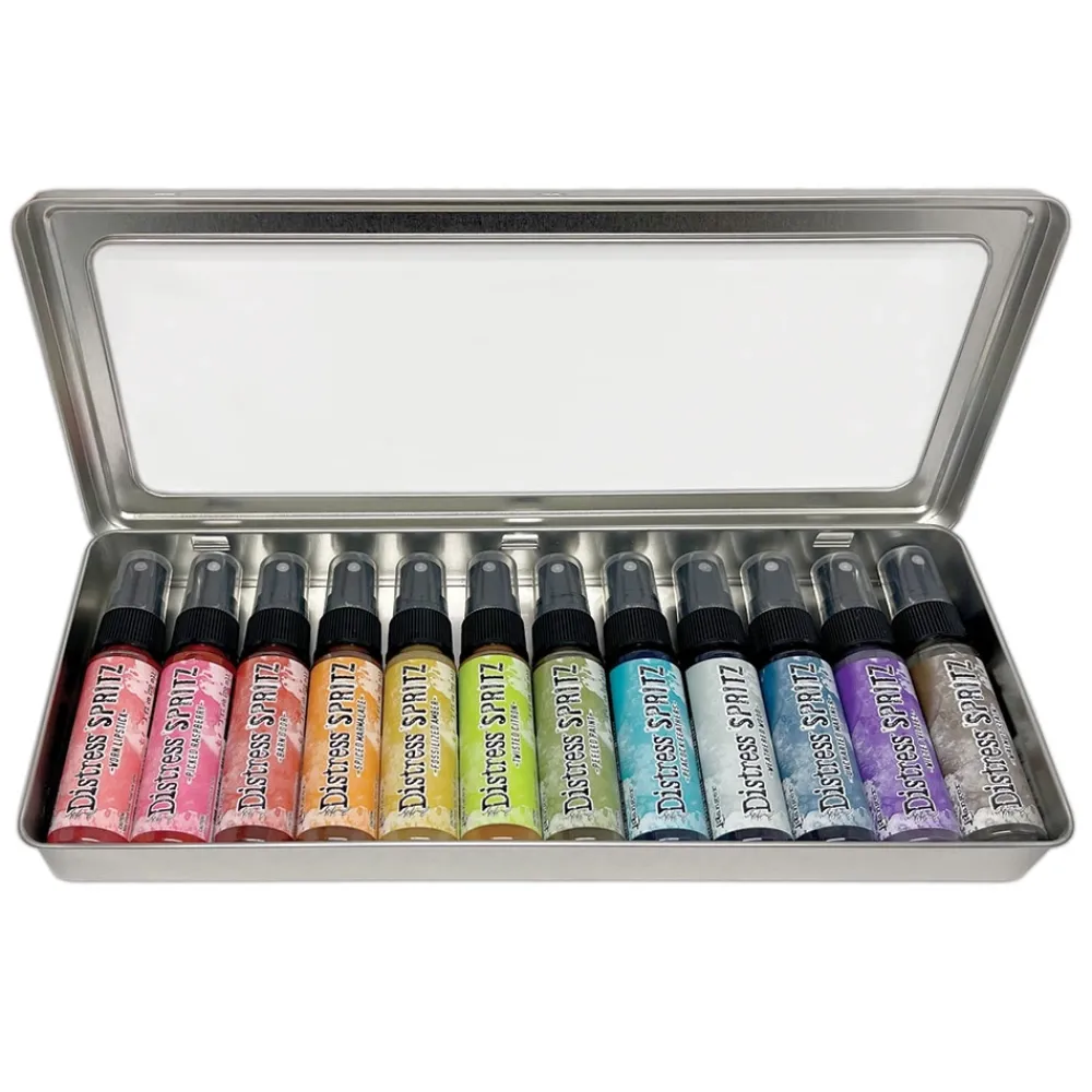 Sale Caja metálica para guardar tintas Distress Spritz Tim Holtz Organización