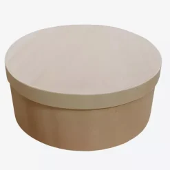 Caja redonda madera de chopo 22,5x9cm Organización|Maderas