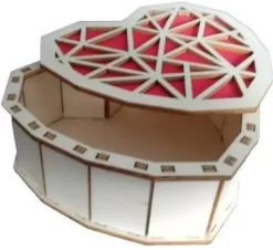 Outlet Cajita Madera Corazón Rojo Maderas|Organización