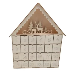 Outlet Calendario de Adviento casa ciervos madera 24 cajones Artemio Organización|Maderas
