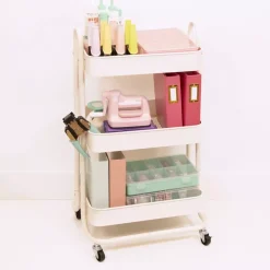 Sale Carrito Con 3 Bandejas Blanco Organización