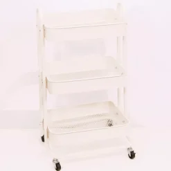 Sale Carrito Con 3 Bandejas Blanco Organización