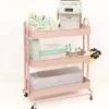 Clearance Carrito Con 3 Bandejas Rosa 60cm Organización