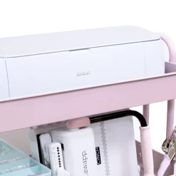 Clearance Carrito Con 3 Bandejas Rosa 60cm Organización