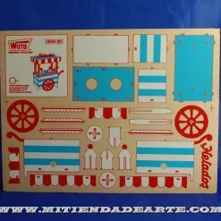 Outlet Carrito de los helados-20 Kits Recortables Serigrafiados de Marquetería 4010-20 Maquetas Y Modelismo