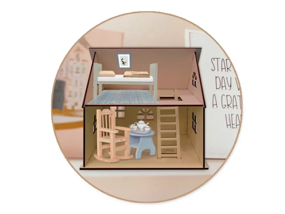 Hot Casa de Muñecas de Madera Abierta Maderas