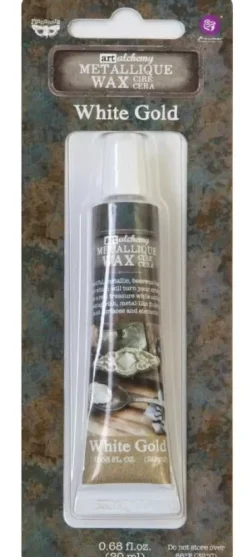 Discount Cera metálica Art Alchemy Finnabair White Gold Ceras, Pátinas Y Tintes