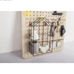 Cesta casita de metal para Pegboard Pin and Peg Organización
