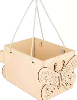 Clearance Cesta Cuadrada de Madera Mariposa Maderas