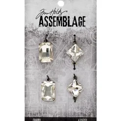 Best Charms Faceted Gems Assemblage Tim Holtz Telas, Sedas Y Fieltro