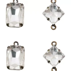 Best Charms Faceted Gems Assemblage Tim Holtz Telas, Sedas Y Fieltro