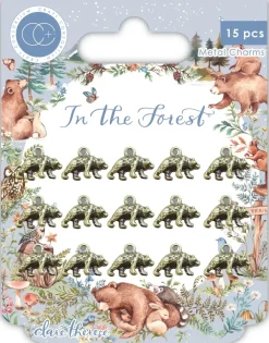 Discount Charms Metálicos Bear In The Forest Telas, Sedas Y Fieltro
