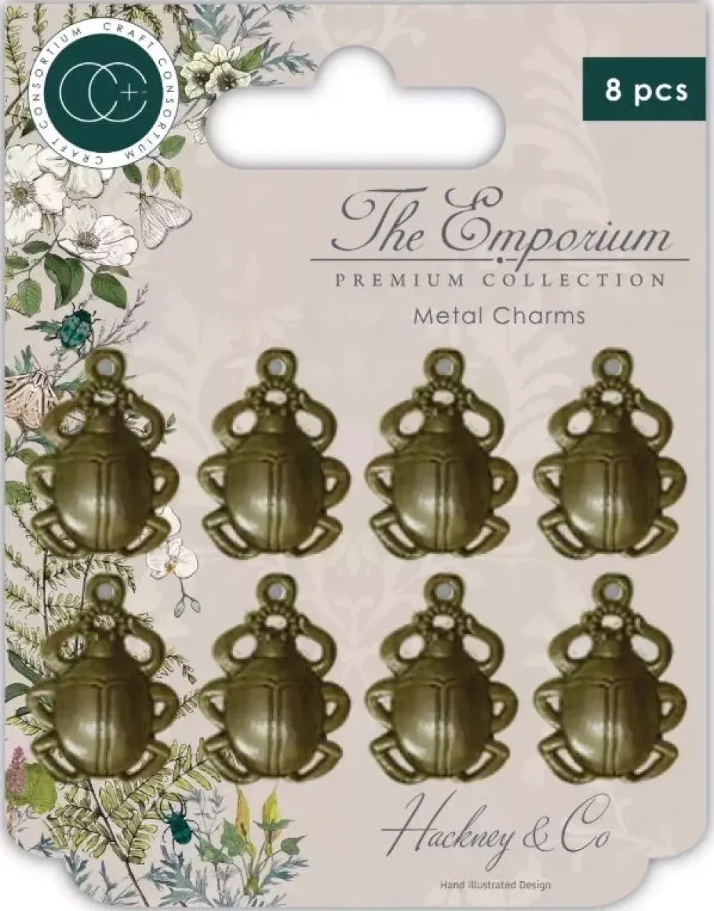 Sale Charms metálicos Beetle The Emporium Telas, Sedas Y Fieltro