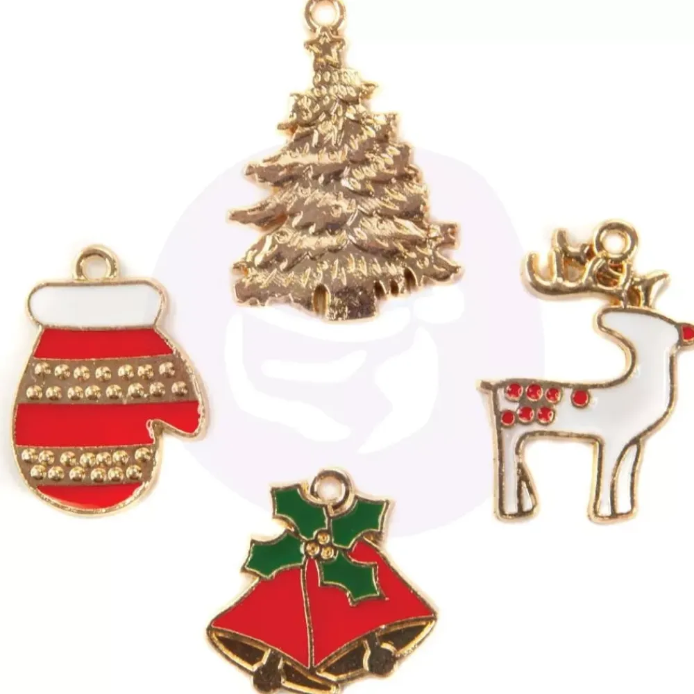 Sale Charms metálicos Christmas In The Country Frank García Telas, Sedas Y Fieltro