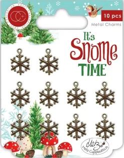 Outlet Charms metálicos Copos de nieve It s Snome Time Telas, Sedas Y Fieltro