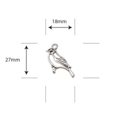 Clearance Charms Metálicos Little Robin Redbreast Telas, Sedas Y Fieltro
