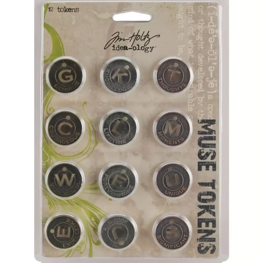 Clearance Charms metálicos Metal Muse Tokens Tim Holtz Telas, Sedas Y Fieltro
