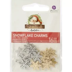 Charms metálicos Snowflakes Christmas In The Country Frank García Telas, Sedas Y Fieltro