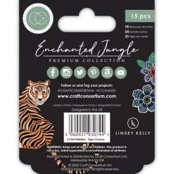 Online Charms Metálicos Tiger Enchanted Jungle Telas, Sedas Y Fieltro