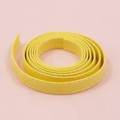 Outlet Cinta de Ecopiel Amarillo Pastel 1cm Telas, Sedas Y Fieltro