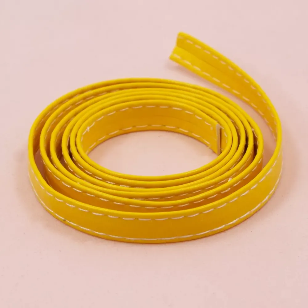 Hot Cinta de Ecopiel Amarillo 1cm Telas, Sedas Y Fieltro