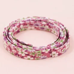 Cinta de Ecopiel Flores Rosa 1cm Telas, Sedas Y Fieltro