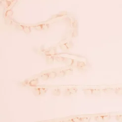 Clearance Cinta de Pompón Rosa Bebé 12mm Telas, Sedas Y Fieltro