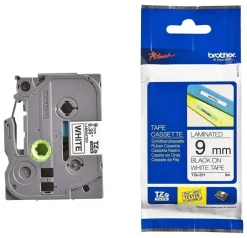 Clearance Cinta Negra en Fondo Blanco para Impresora de Etiquetas 9mm Brother