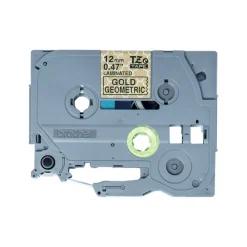 Online Cinta Negro en Fondo Dorado Geométrico para Impresora de Etiquetas 12mm Brother