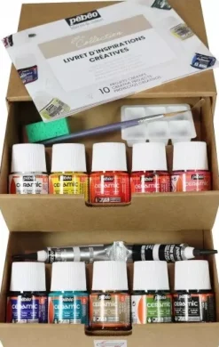 Online Cofre 10 pinturas Ceramic 45ml Pinturas De Vidrio Y Cerámica