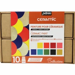 Online Cofre 10 pinturas Ceramic 45ml Pinturas De Vidrio Y Cerámica