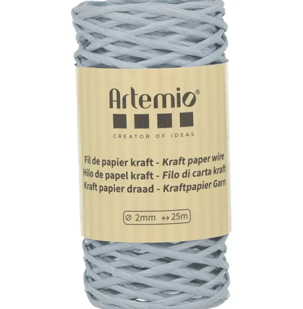 Clearance Cordón de Papel Azul Pastel 2mm Bisutería