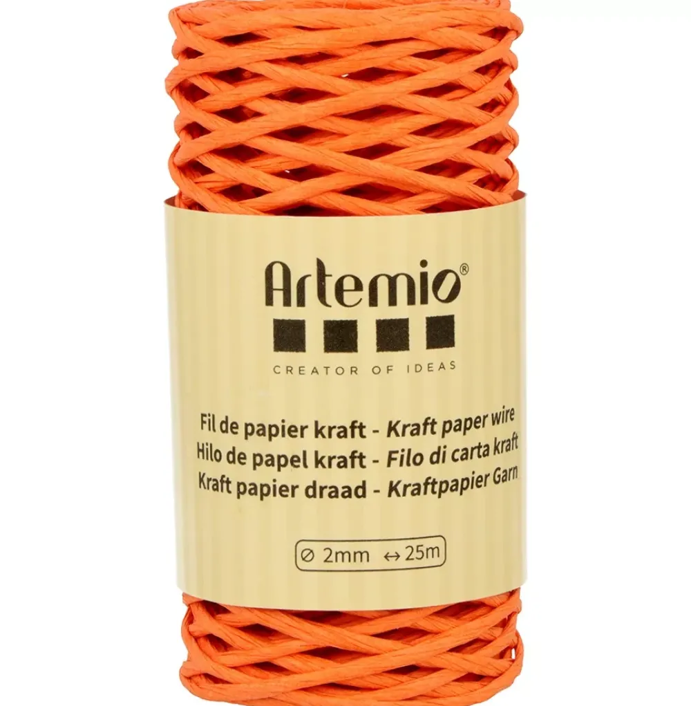 New Cordón de Papel Naranja 2mm Bisutería