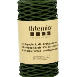 Clearance Cordón de Papel Verde Botella 2mm Bisutería