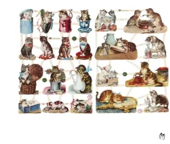 Online Cromos Vintage Gatos Papeles