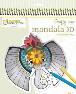 New Cuaderno de Colorear Graffy Pop Mandala 3D Animales Niños Niños Y Regalos