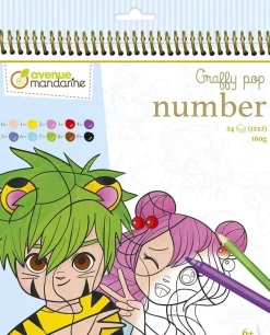 New Cuaderno de Colorear Números Graffy Pop Manga Niños Niños Y Regalos