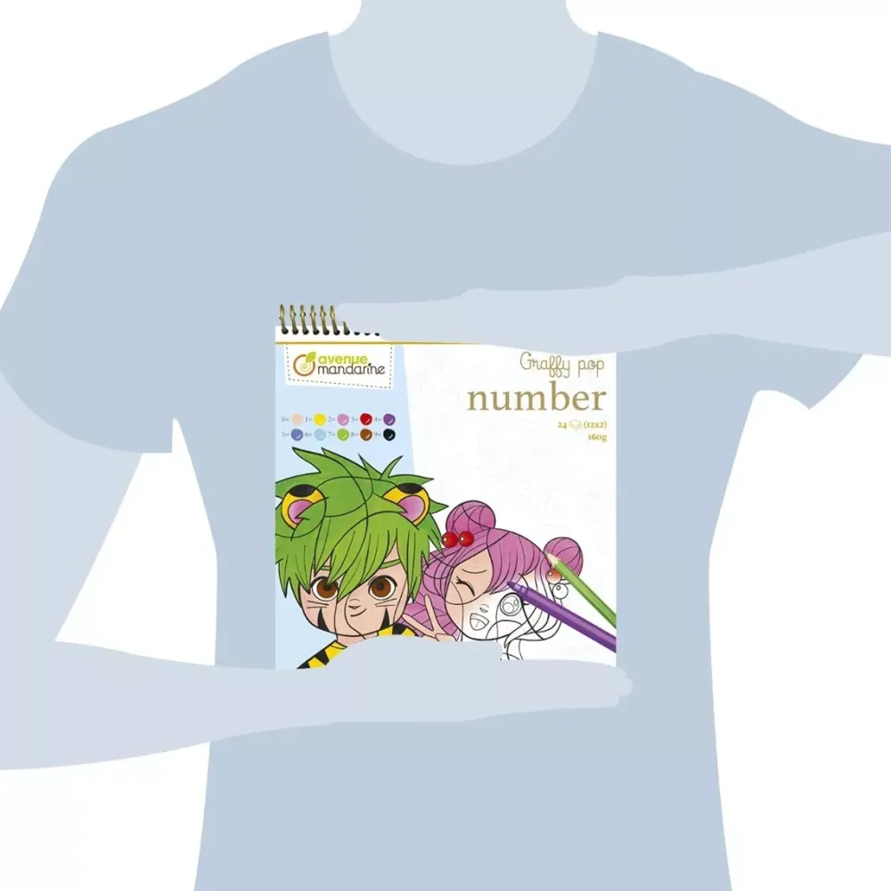 New Cuaderno de Colorear Números Graffy Pop Manga Niños Niños Y Regalos