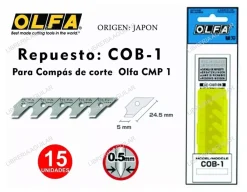 Discount Cuchillas COB-1 para cutter compás y circular. pack 15 uds Herramientas De Corte|Pastas Moldeables
