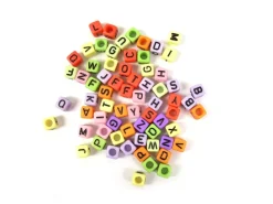 Cuentas de Colores Abecedario 6mm Bisutería